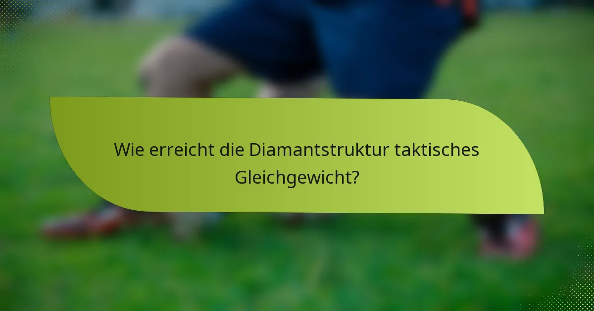 Wie erreicht die Diamantstruktur taktisches Gleichgewicht?